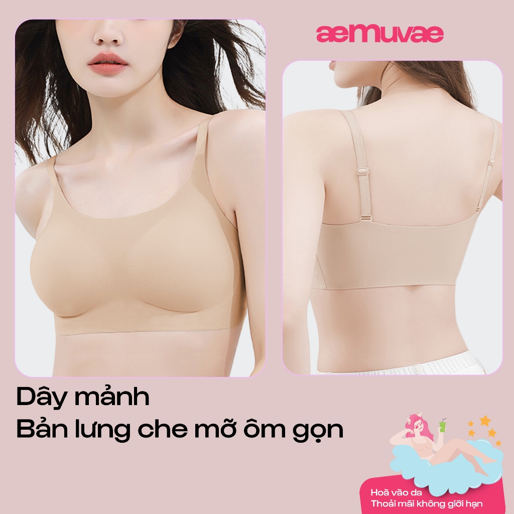 Áo bra không gọng không viền Easy Day, dây mảnh, mút 3D nâng ôm gọn, hoà vào da - Muvae (aeMuvae)