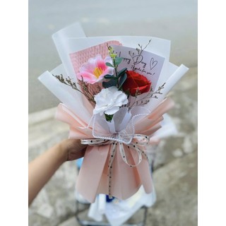 SET bó hoa sáp mix 3, 5, 7 bông đẹp làm quà tặng [Sinh nhật, Valentine, Noel, 20/10, 20/11..] (Maya Flower)