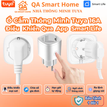 Ổ Cắm Wifi Thông Minh Tuya 16A – Ổ cắm Điều Khiển Từ Xa Qua App Tuya Smart Life, Hẹn Giờ