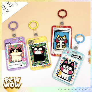 Bao Đựng Thẻ Nhân Viên Nhựa ABS Phong Cách Nhân Vật Hoạt Hình Mèo Cat Painting Colorful Pastel Cute