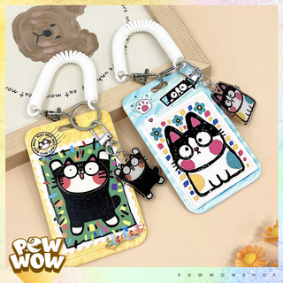 Bao Đựng Thẻ Nhân Viên Nhựa ABS Phong Cách Nhân Vật Hoạt Hình Mèo Cat Painting Colorful Pastel Cute