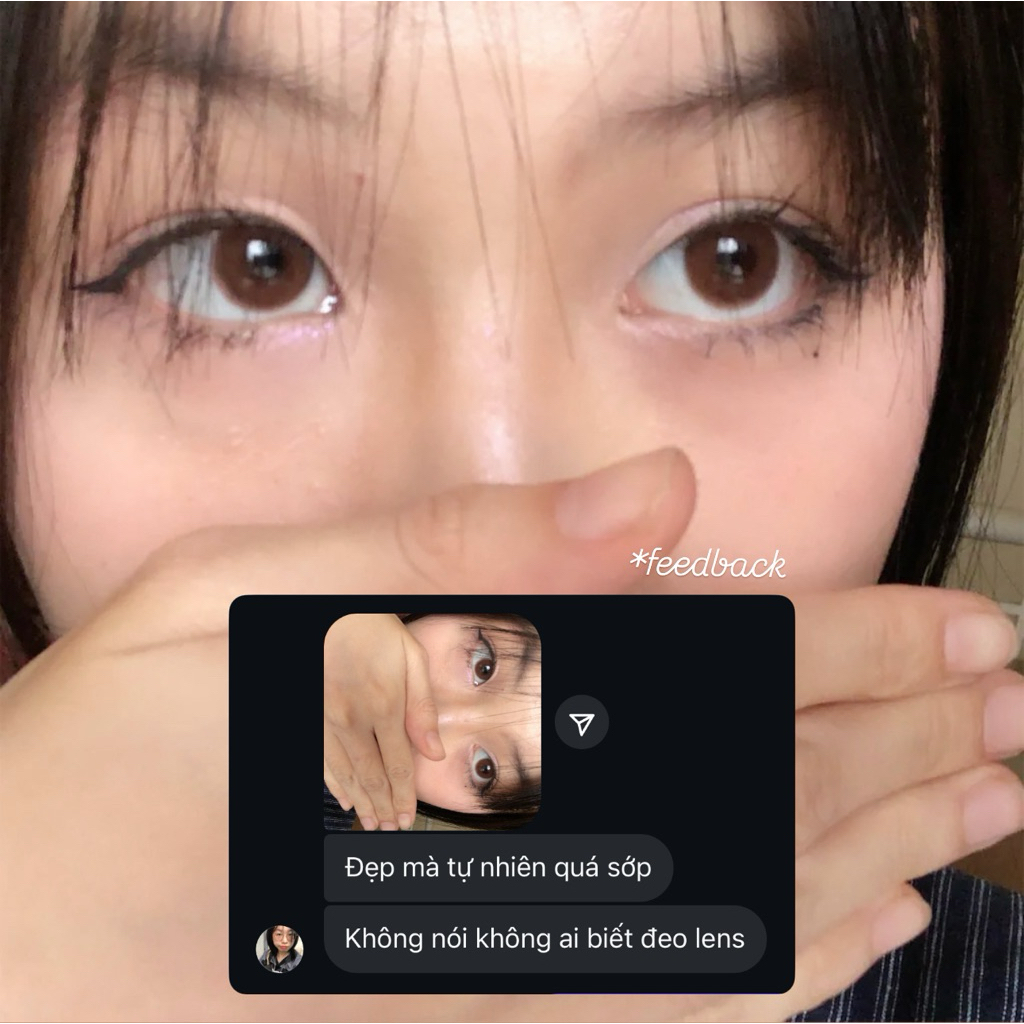 Lens Silicone Hydrogel SPRING HAZEL nâu hồng 6 tháng ko giãn | Kính áp tròng Spring Lens