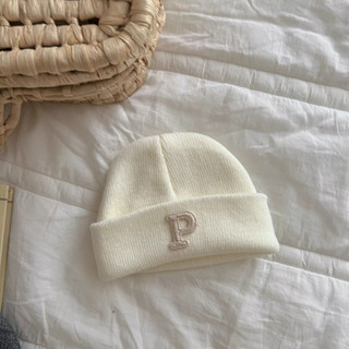 Mũ len trùm đầu kiểu dáng beanie hình chữ P ấm áp cho bé từ 3 tháng - 2 tuổi