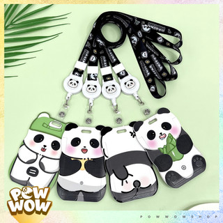 Bao Đựng Thẻ Nhân Viên Nhựa ABS Tai Gấu Phong Cách Nhân Vật Hoạt Hình Panda Cartoon Cute