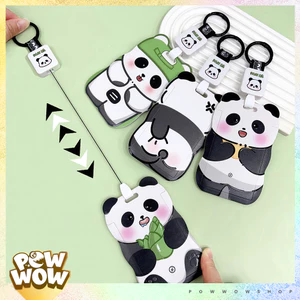 Bao Đựng Thẻ Nhân Viên Nhựa ABS Tai Gấu Phong Cách Nhân Vật Hoạt Hình Panda Cartoon Cute