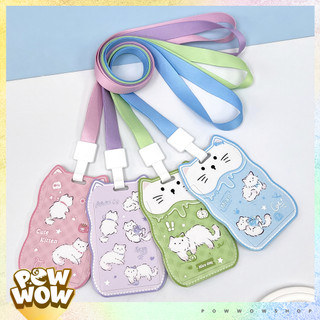Bao Đựng Thẻ Nhân Viên Nhựa ABS Tai Mèo Phong Cách Nhân Vật Hoạt Hình Cat Cartoon Pastel Cute