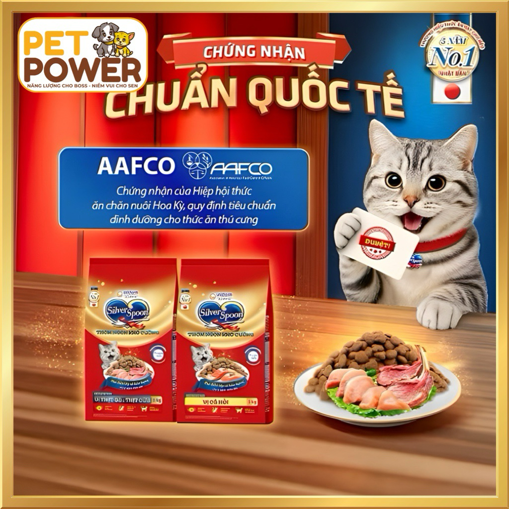 Thức ăn hạt cho mèo Silver Spoon Túi 1kg