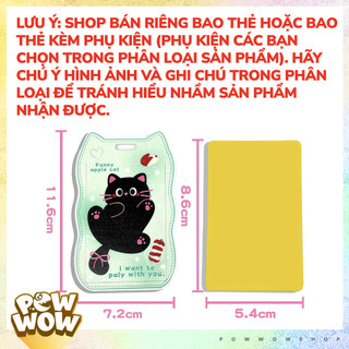 Bao Đựng Thẻ Nhân Viên Nhựa ABS Tai Mèo Phong Cách Nhân Vật Hoạt Hình Black Cat Mèo Đen Dream Pastel Cute