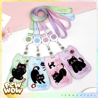 Bao Đựng Thẻ Nhân Viên Nhựa ABS Tai Mèo Phong Cách Nhân Vật Hoạt Hình Black Cat Mèo Đen Dream Pastel Cute