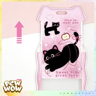 Bao Đựng Thẻ Nhân Viên Nhựa ABS Tai Mèo Phong Cách Nhân Vật Hoạt Hình Black Cat Mèo Đen Dream Pastel Cute