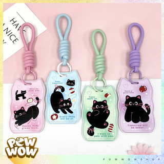 Bao Đựng Thẻ Nhân Viên Nhựa ABS Tai Mèo Phong Cách Nhân Vật Hoạt Hình Black Cat Mèo Đen Dream Pastel Cute