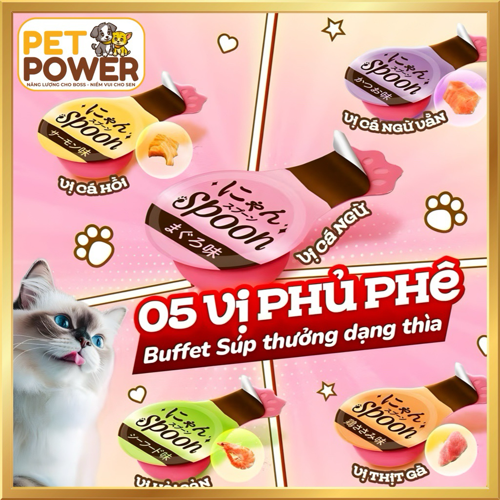 Súp Thưởng Cho Mèo Silver Spoon Dạng Thìa 10g (4 Thìa/Túi) – Thức Ăn Bổ Sung Thơm Ngon