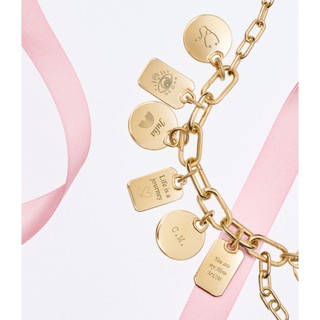 Mặt Dây Chuyền Pandora Mạ Vàng 14K Chữ Nhật Khắc Chữ