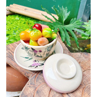 Chén/Tô/Dĩa/Thố Vẽ Tre + Chim Tím Cao Cấp Mới Siêu Xinh Nhiều Kích Thước - Gốm Lái Thiêu - Gốm Nam Bộ