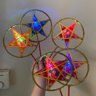 Combo 5 đèn Sao mini khung nhựa cán cầm dính liền