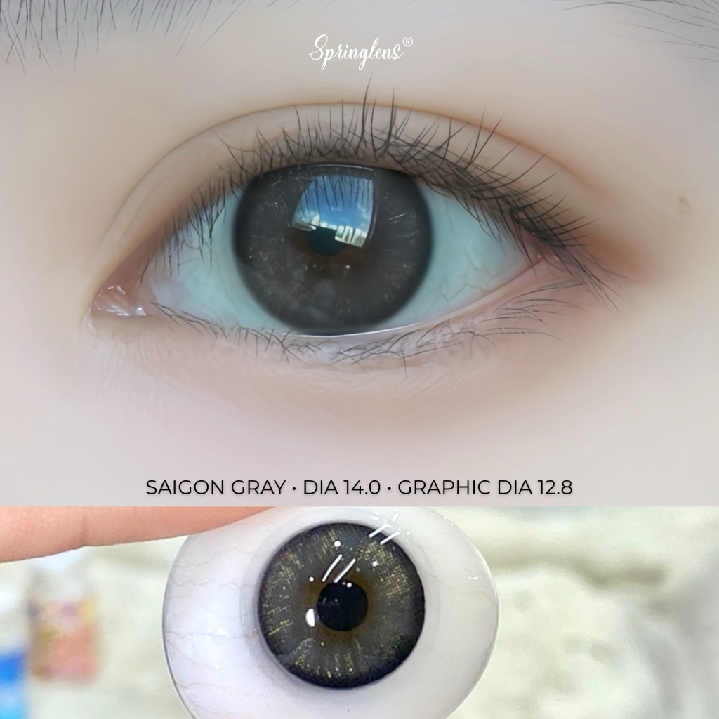 Lens Silicone Hydrogel SAIGON GRAY xám nhũ vỉ 6 tháng | Kính áp tròng @spring.lens