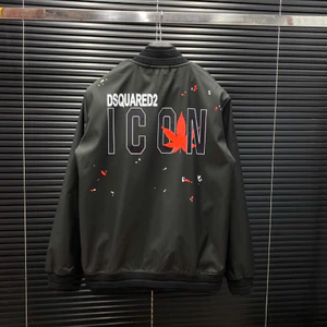 Áo Khoác Bomber DSQ ICON Logo Chữ In Trước Ngực Chất Liệu Gió Hàng Quảng Châu 2 Lớp - Áo Khoác Nam Nữ Hot Trend 2024