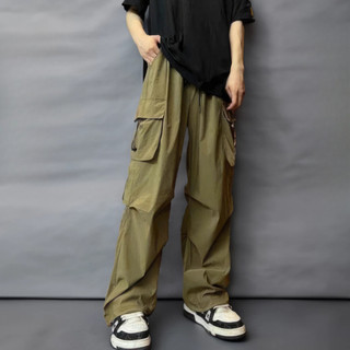 Quần Túi Hộp nam, nữ chất Kaki Có Dây Rút vải mịn, Quần dài kaki suông ống rộng Unisex K1