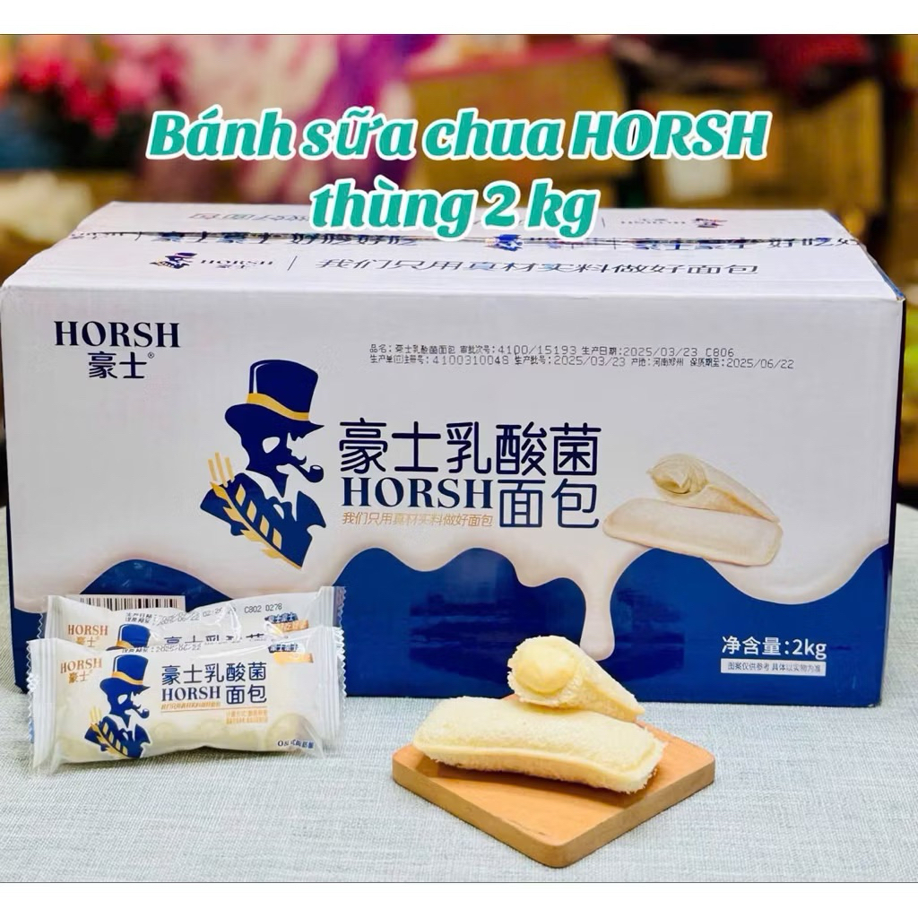 Bánh sữa chua Ông già Heshan/Horsh/mix vị (thùng 40cái +tặng 2c)