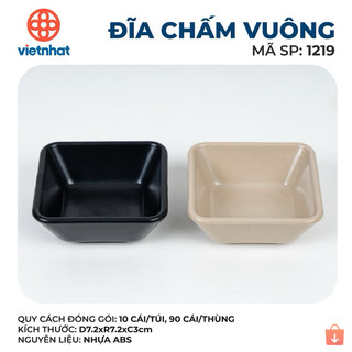 Combo 10 đĩa chấm vuông 1, 2, 3 ngăn chén nhựa đựng nước chấm sốt Việt Nhật ms: 1219, 1220, 1221