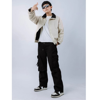 Quần Túi Hộp nam, nữ chất Kaki Có Dây Rút vải mịn, Quần dài kaki suông ống rộng Unisex K1