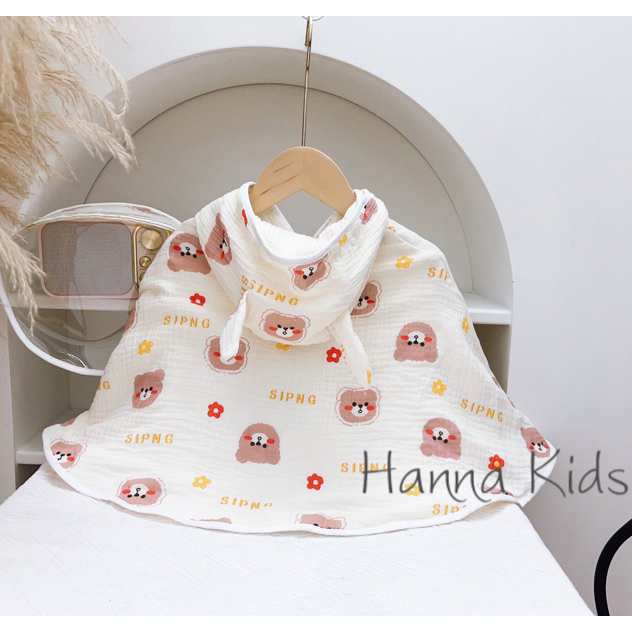 Áo Choàng Xô Muslin Mềm Mại Họa Tiết Cho Bé Trai Bé Gái Phù Hợp Làm Áo Khoác Nhẹ Liena'S Closet