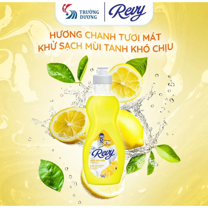Nước Rửa Chén REVY - Làm Sạch Nhanh, Hiệu Quả, Công nghệ I-ON đột phá | Chai 400g, 800g, 3.8kg