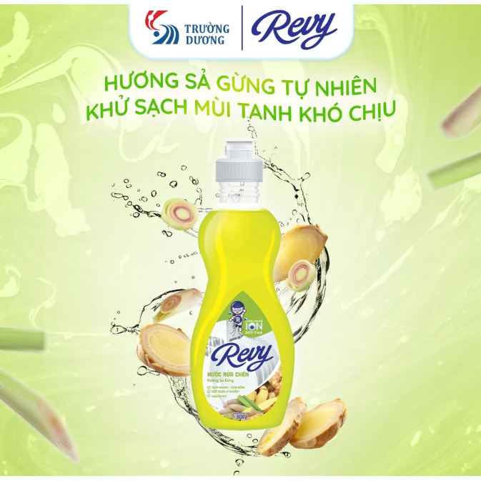 Nước Rửa Chén REVY - Làm Sạch Nhanh, Hiệu Quả, Công nghệ I-ON đột phá | Chai 400g, 800g, 3.8kg