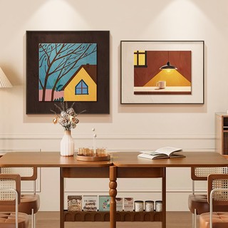 Set 2 tranh hình vẽ trừu tượng treo tường  BH155 - Tranh treo decor, trang trí quán cafe, nhà ở, quán ăn, nhà hàng