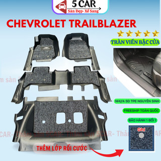 Thảm lót sàn NHỰA đúc TPE 5D xe Chevrolet Trailblazer, Mẫu Tràn viền bậc cửa - MẪU BẬC DÀI