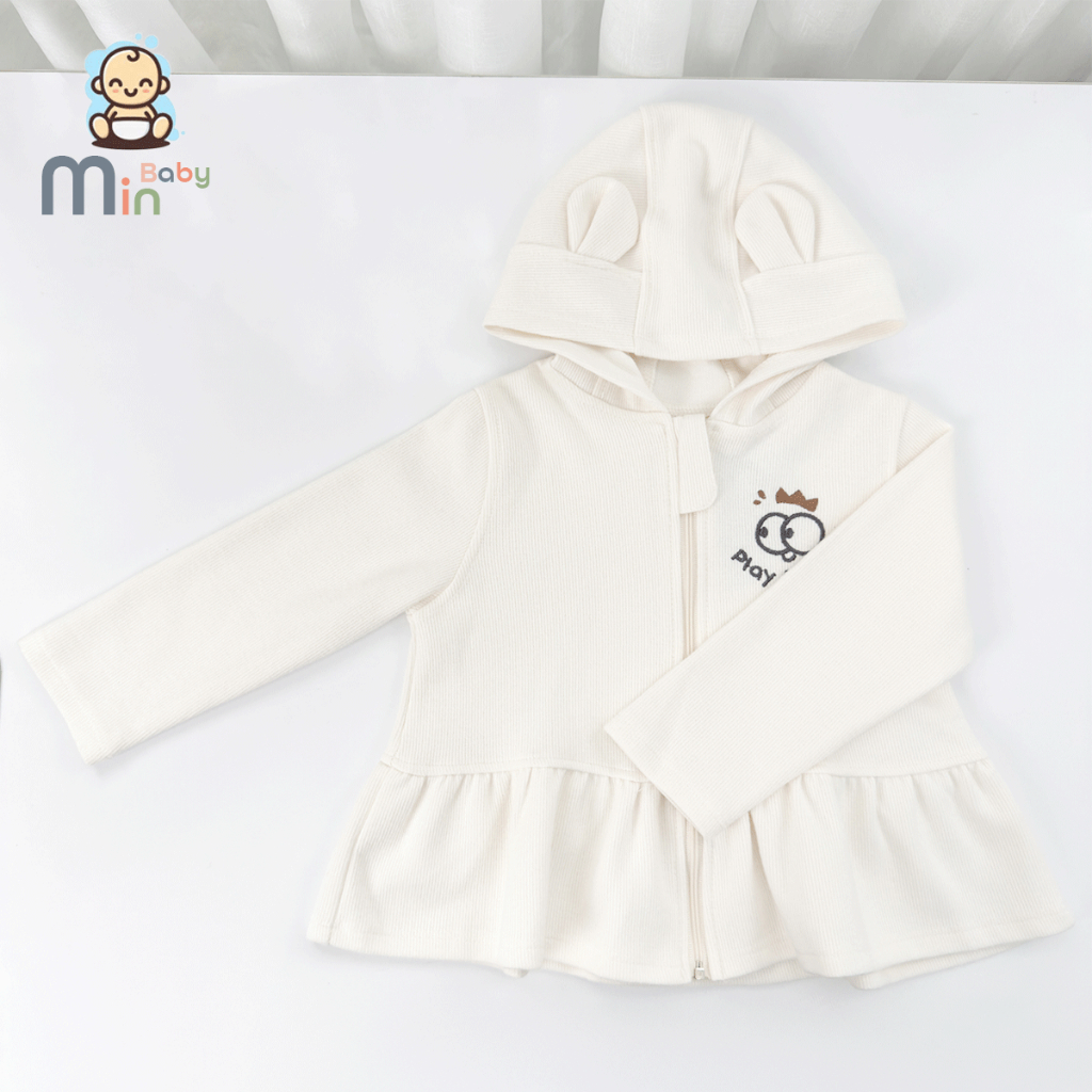 Áo Khoác Cho Bé Gái Vải Cotton Siêu Lành Tính,Ấm Áp Và Mềm Mại - Hàng Chính Hãng MIn0223