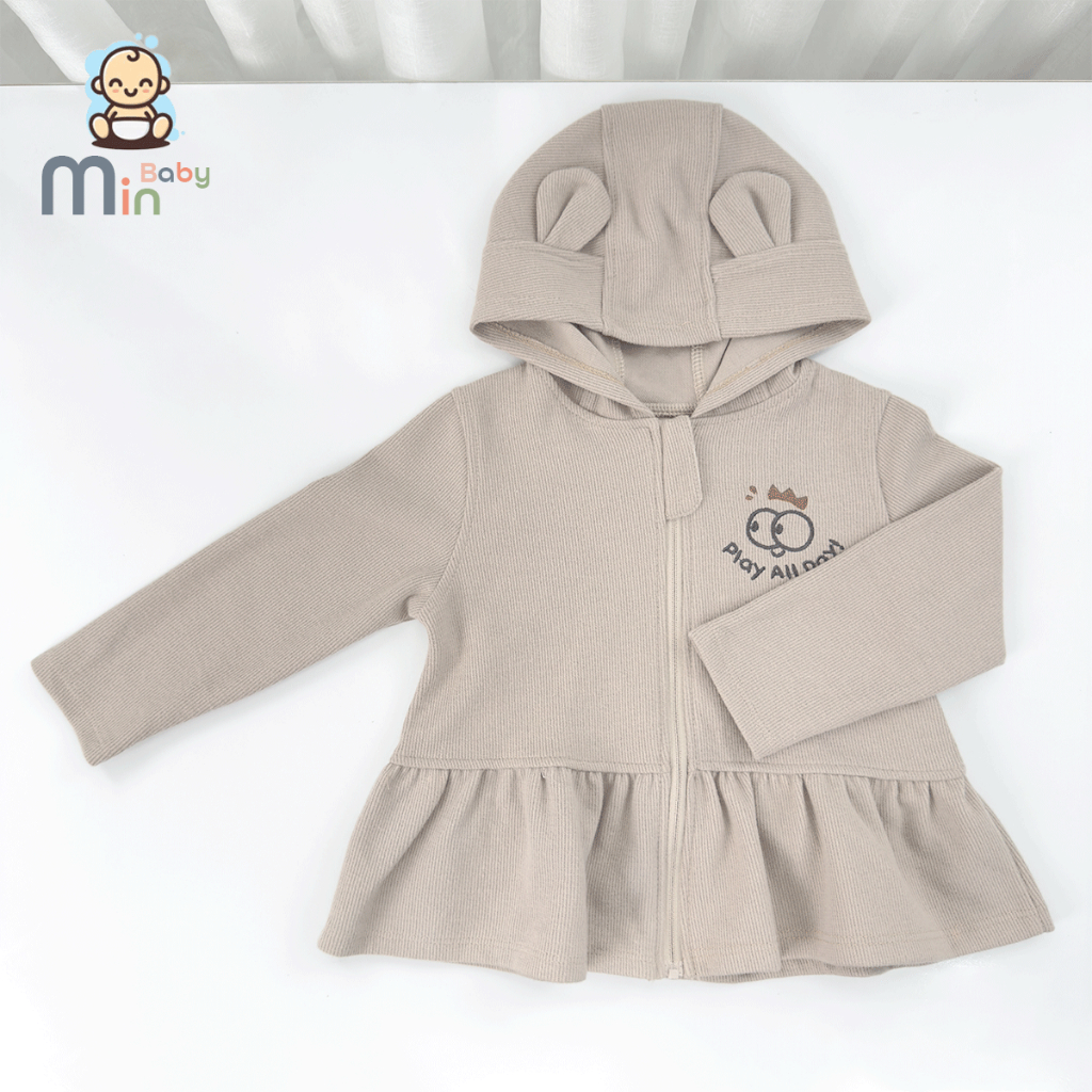 Áo Khoác Cho Bé Gái Vải Cotton Siêu Lành Tính,Ấm Áp Và Mềm Mại - Hàng Chính Hãng MIn0223