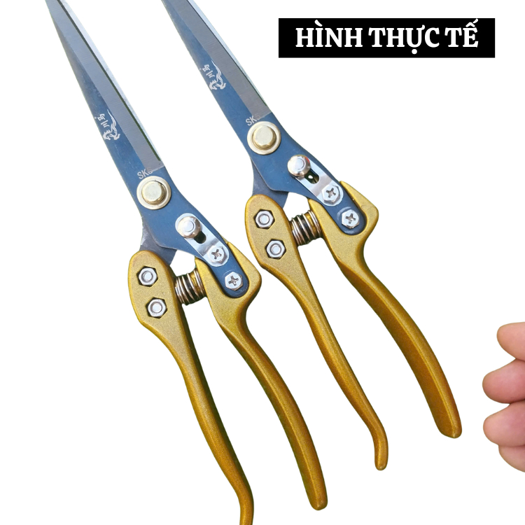 Kéo tỉa dăm tỉa cành cây sk5 mũi nhọn dài 34cm kèm lò xo sơ cua