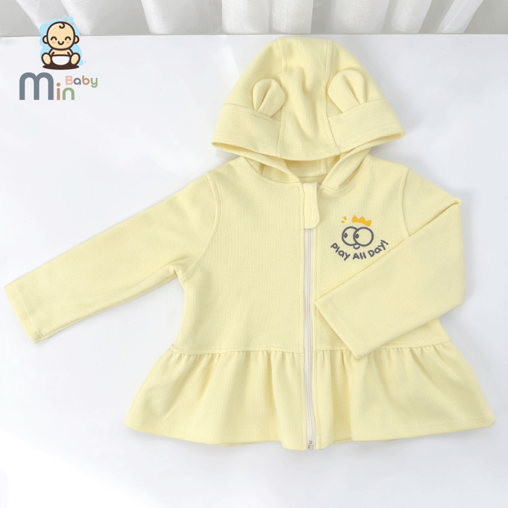 Áo Khoác Cho Bé Gái Vải Cotton Siêu Lành Tính,Ấm Áp Và Mềm Mại - Hàng Chính Hãng MIn0223