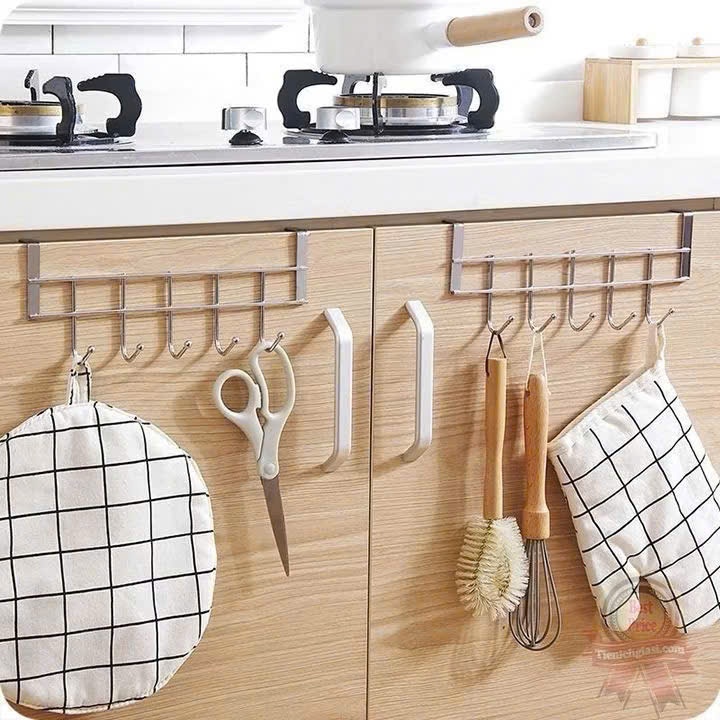 Thanh inox 5 móc treo cửa tủ đa năng tiết kiệm diện tích
