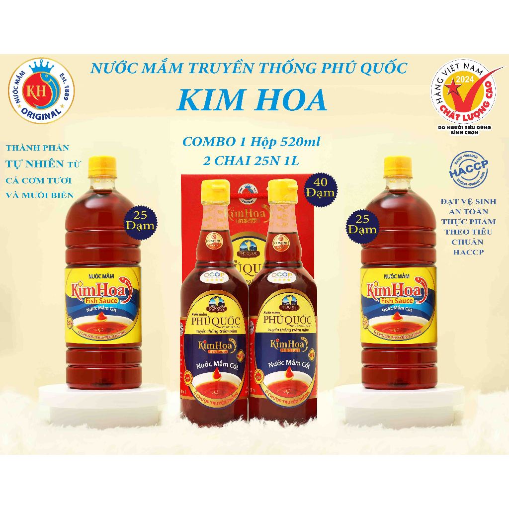 CB27. COMBO 1 HỘP NM 40 ĐẠM 2 CHAI: MỖI CHAI 520ML & 2 CHAI NƯỚC MẮM 25 ...