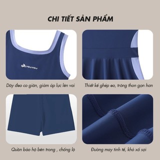 Đồ bơi nữ liền thân dáng váy xòe cao cấp có quần trong co giãn 4 chiều khô nhanh đi biển VB15193Y