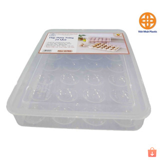 Combo 5 hộp đựng trứng 24 quả có nắp nhựa Việt Nhật bảo quản chắc chắn ms: 6786