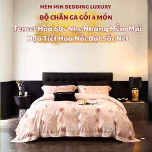 Bộ chăn ga gối tencel hoa 60s MemMinbedding Luxury họa tiết tuyệt đẹp thanh lịch trang nhã - (L4991)(Tổng Hợp 19)