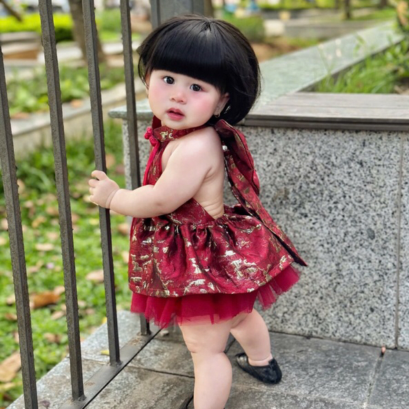 Váy Bé Gái 2 Dây Nơ Lưng Dáng Xòe Dễ Thương Nhà Liena's Closet
