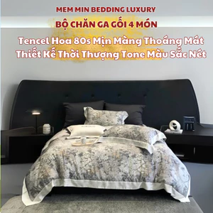 Bộ chăn ga gối Markcross tencel mềm mại MemMinbedding Luxury thiết kế đẳng cấp tone màu nổi bật - (L4989)(TỔNG HỢP 29)