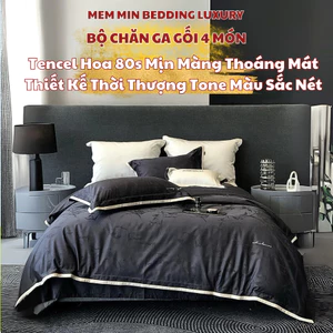 TỔNG HỢP 23 - Bộ chăn ga gối tencel hoa 80s cao cấp Markcross MemMinbedding sang trọng họa tiết màu sắc tinh tế