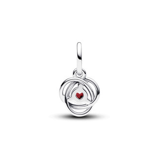 Charm Treo Pandora Đính Đá Sắc Đỏ Vô Cực Tháng 1