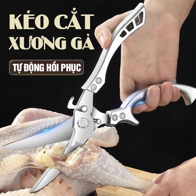 Kaleis Kéo Cắt Gà Vịt Chuyên Nghiệp, Kéo Cộng Lực Siêu Chắc, Thép Không Gỉ Cao Cấp, Cắt Thức Ăn Dễ Dàng
