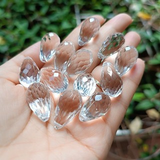 10 Hạt nhựa pha lê trong suốt cắt giác hình giọt nước – phụ kiện trang trí handmade