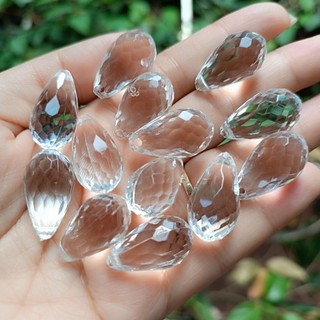 10 Hạt nhựa pha lê trong suốt cắt giác hình giọt nước – phụ kiện trang trí handmade