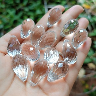 10 Hạt nhựa pha lê trong suốt cắt giác hình giọt nước – phụ kiện trang trí handmade