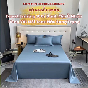 Bộ ga gối tencel lenzing 100s mát lạnh mềm mịn MemMinbedding Luxury đóng gói hộp gọn gàng sang trọng - (GG37)
