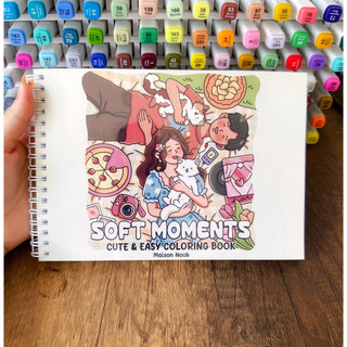 Bộ Tranh Tô Màu Soft Moments 42 Tranh, Giấy dày 200gsm Quyển A4 A5, Phù Hợp Màu Marker, Acrylic, Chì Màu, Sáp Màu