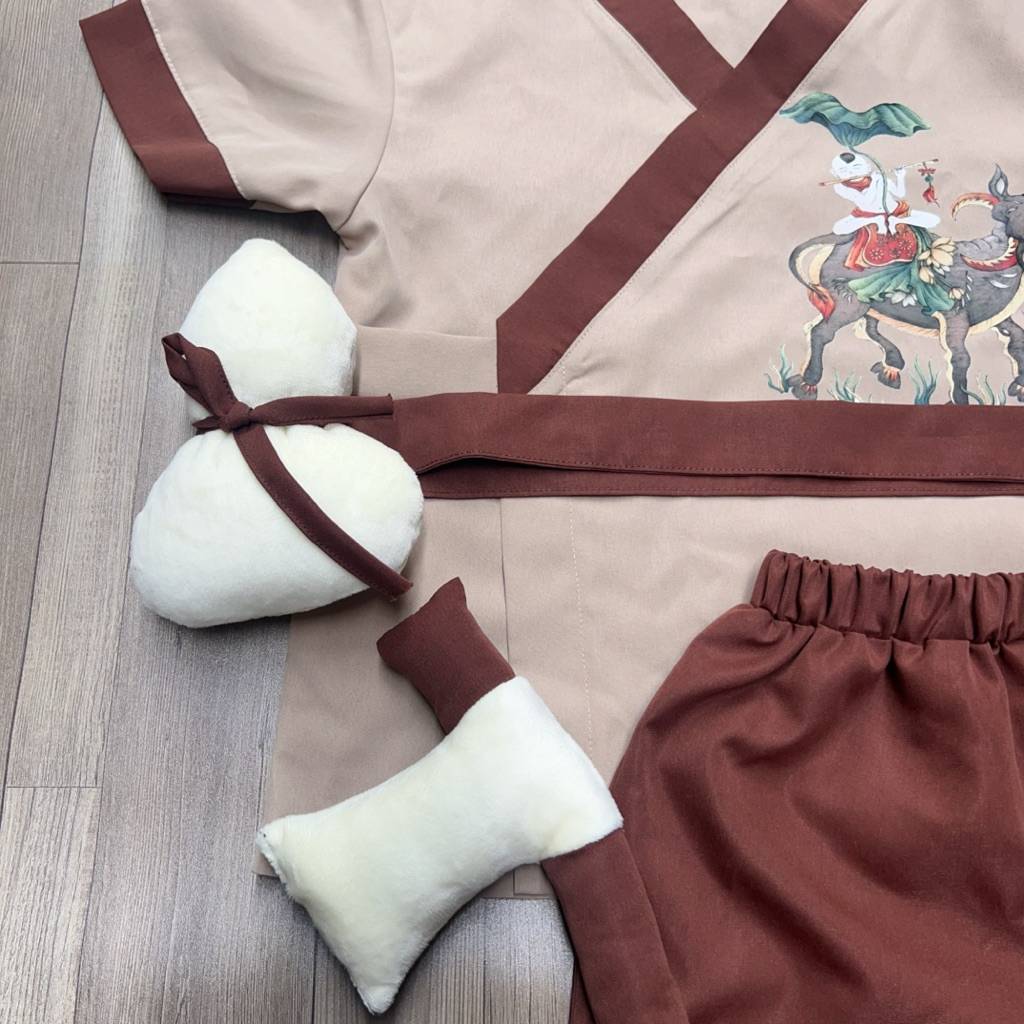 (SẴN SHIP --HỎA TỐC  )Bộ Tiều Phu- Chú Cuội- Cổ Trang Halloween tặng kèm Rìu, Bình rượu, Mũ cho bé trai bé gái 7-19kg